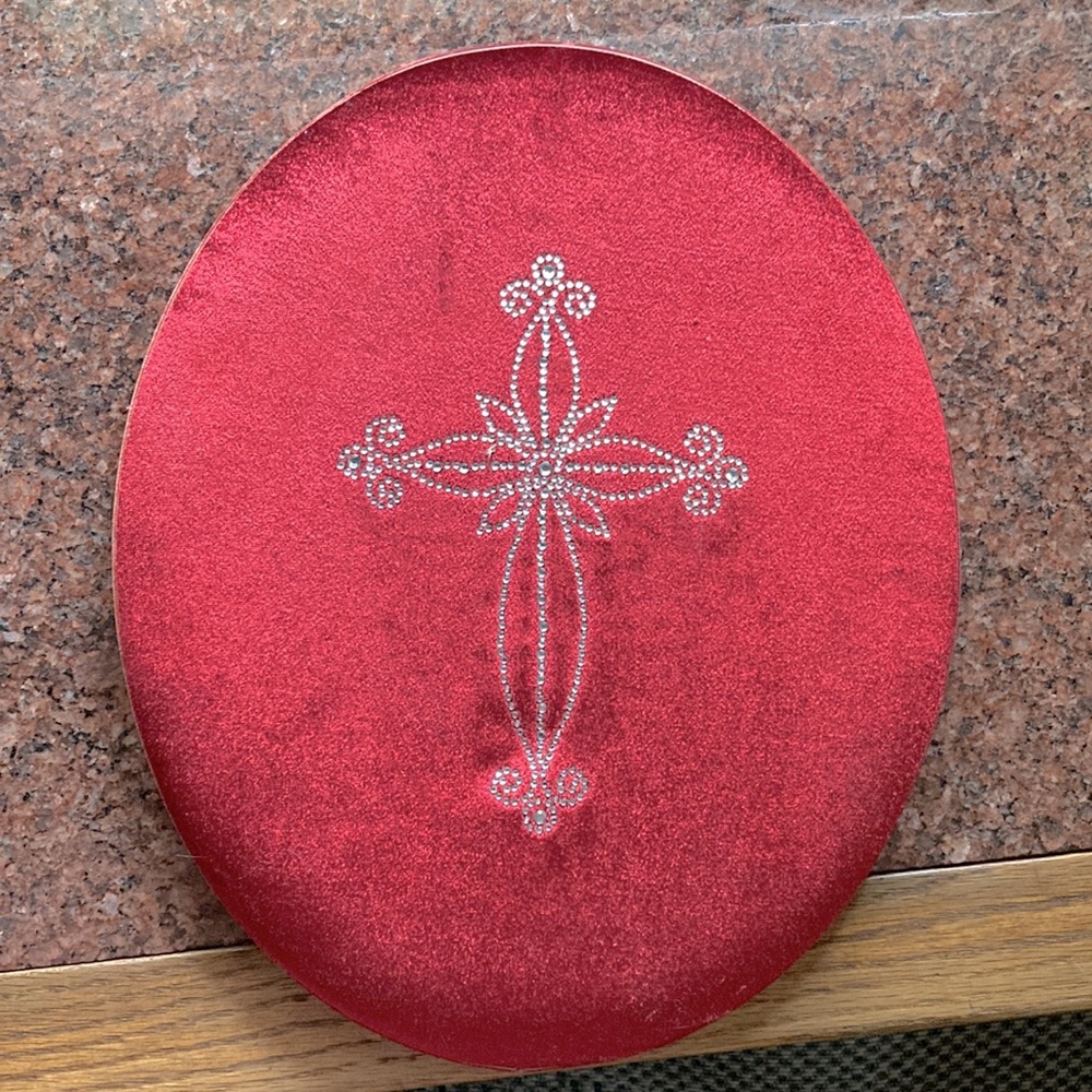 Red velvet wall hanging